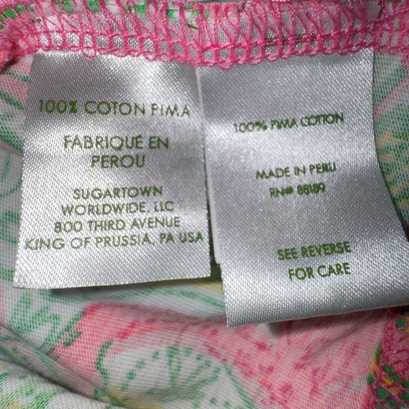 Lilly Pulitzer Palmetto Dress Pima Cotton Womens XSmall Pink Green Flamingo - Picture 6 of 10